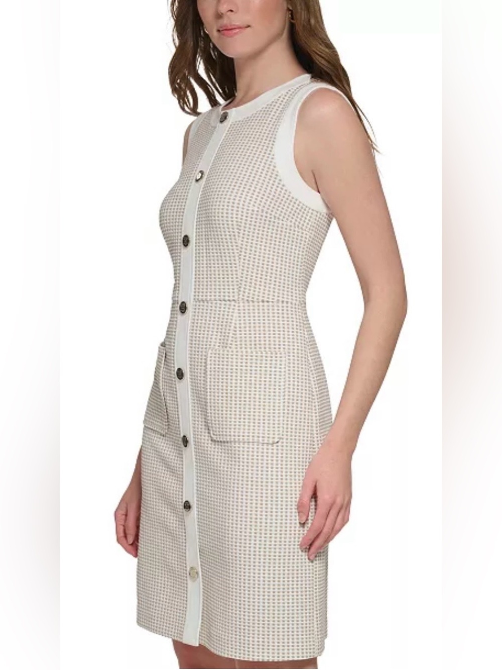 Tommy Hilfiger Women’s Faux-Button Front Sheath Dress (0198) - Picture 4 of 8